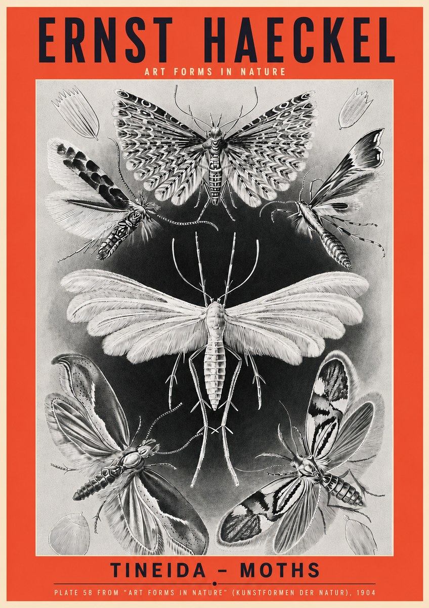 Ernst Haeckel Tineida - Moths No3 - Póster