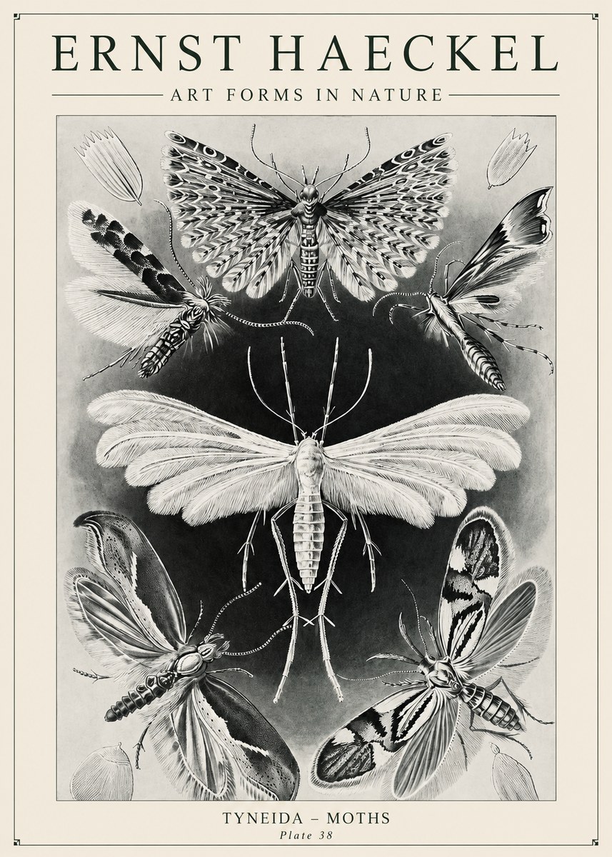 Ernst Haeckel Tineida - Moths No6 - Póster