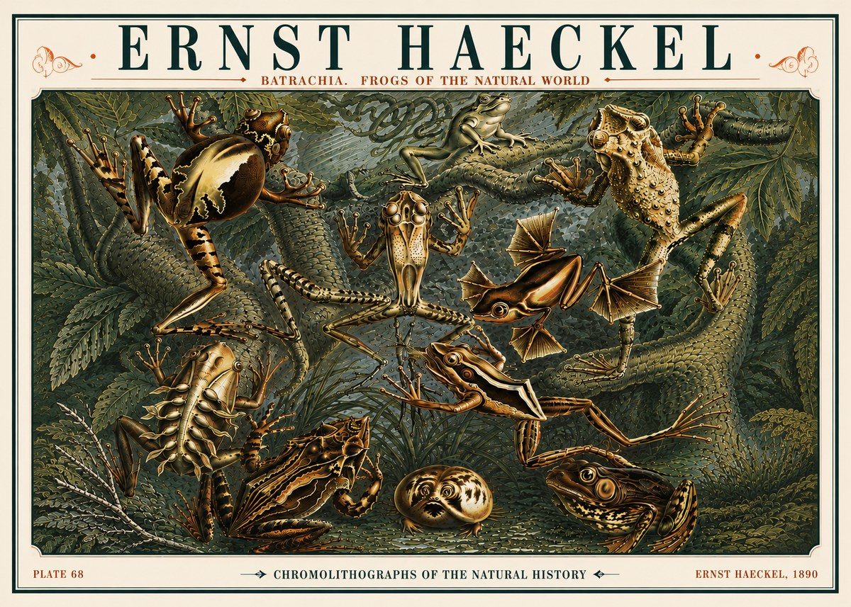 Ernst Haeckel Frogs of the Natural World No6 - Póster