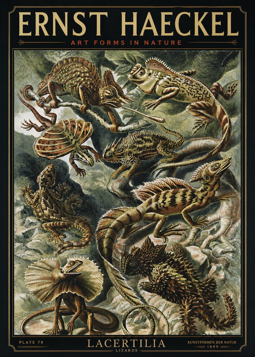 Ernst Haeckel Lacertilia Lizards No3 - Póster