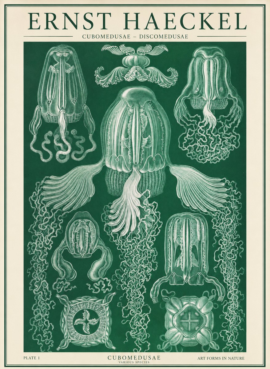 Ernst Haeckel Cubomedusae No2 - Póster