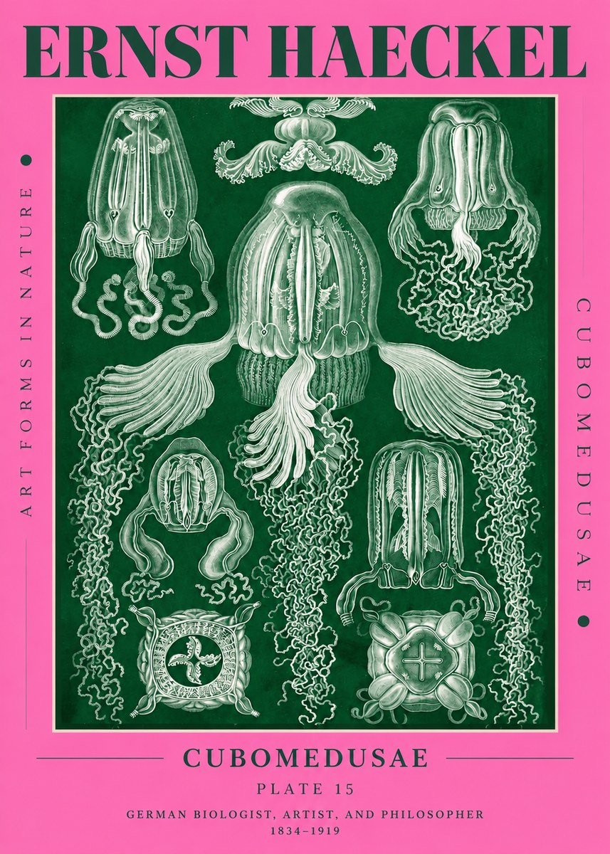 Ernst Haeckel Cubomedusae No4 - Póster