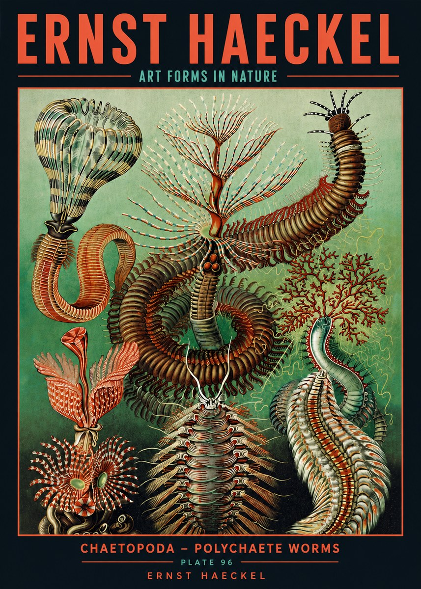 Ernst Haeckel Chaetopoda – Polychaete Worms No5 - Póster