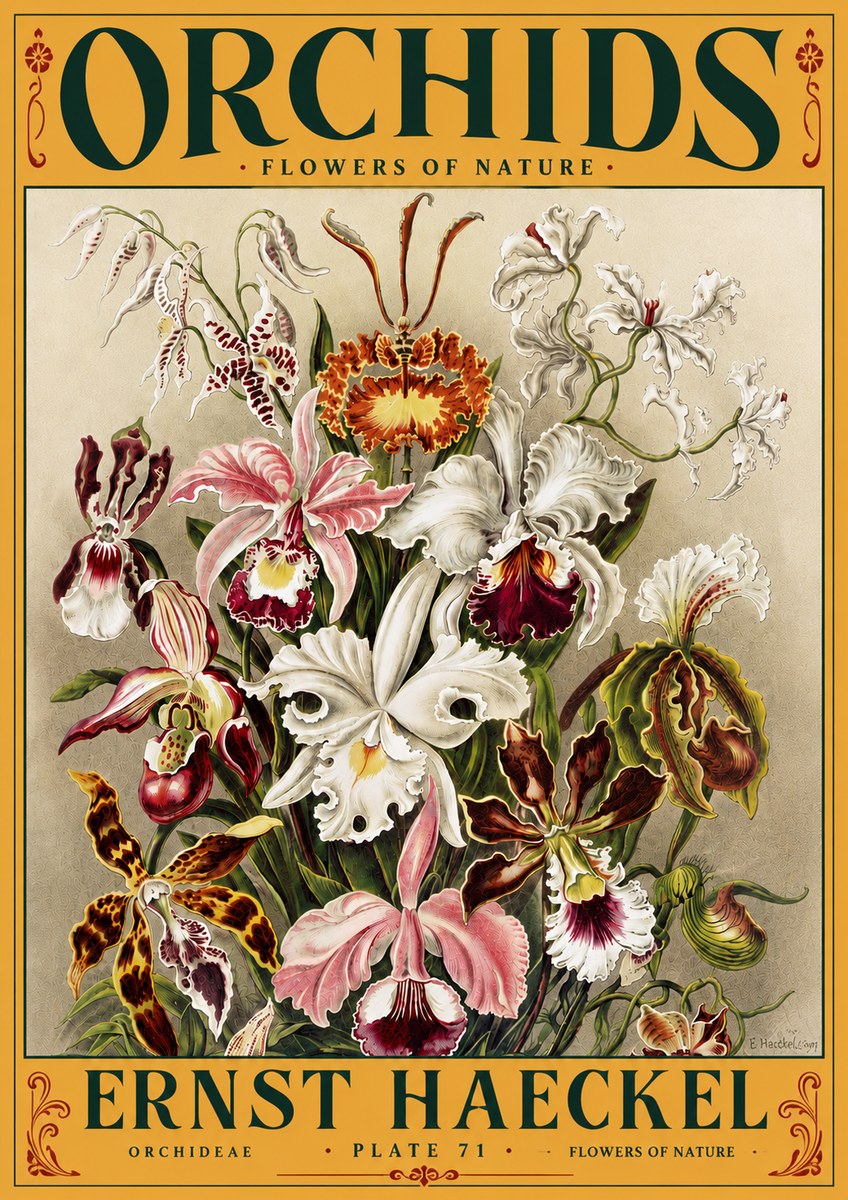 Ernst Haeckel Orchids No5 - Póster