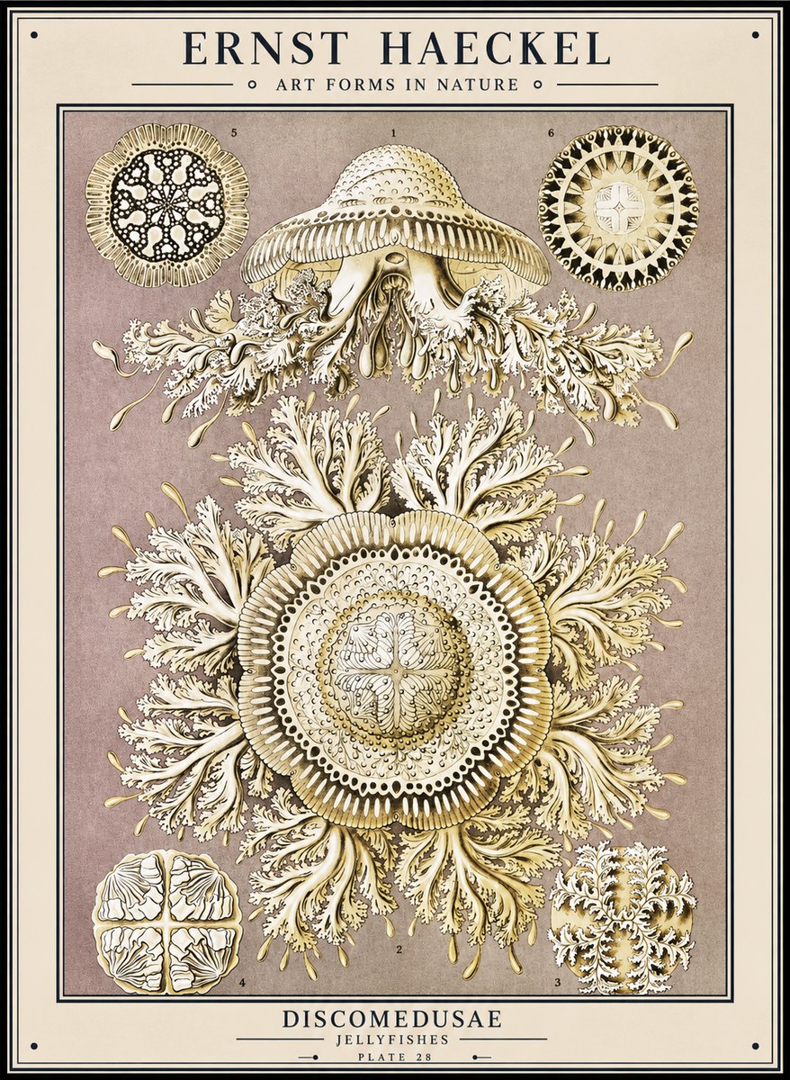 Ernst Haeckel Discomedusae No1 - Póster