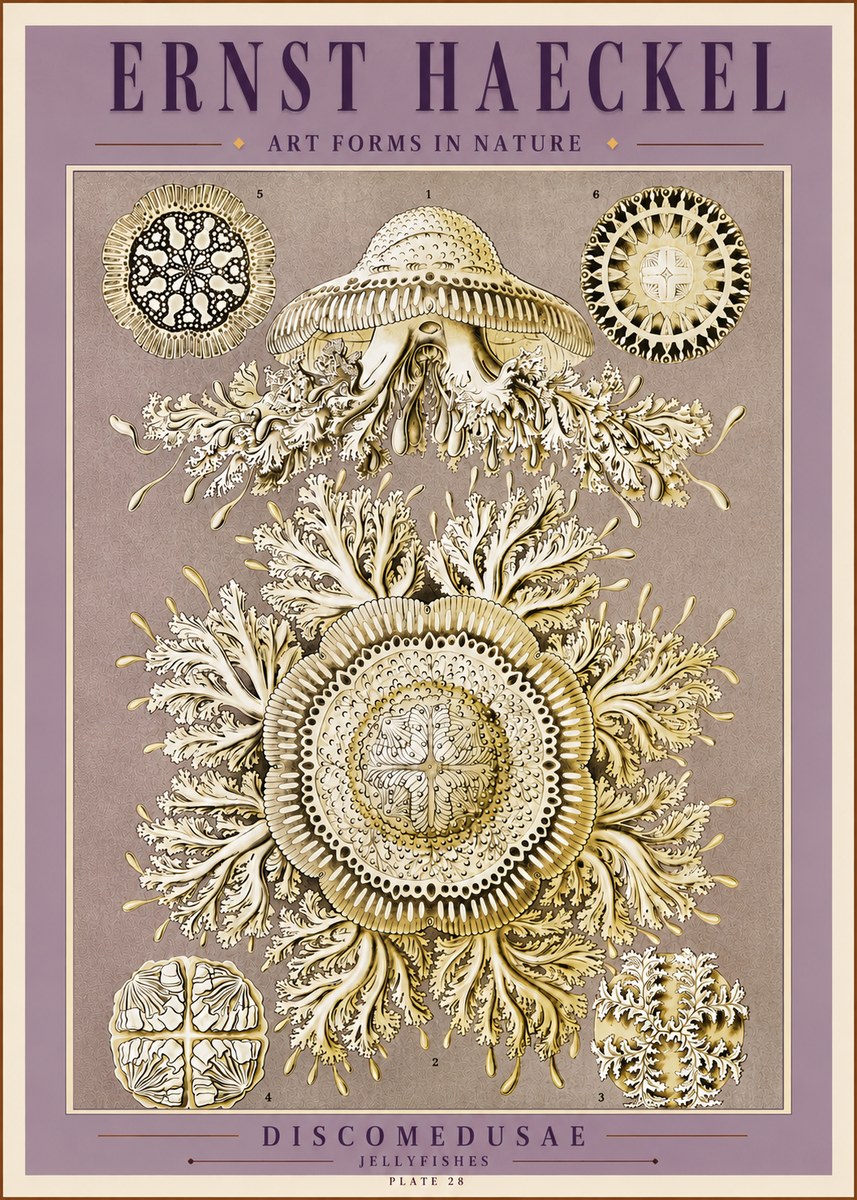 Ernst Haeckel Discomedusae No3 - Póster