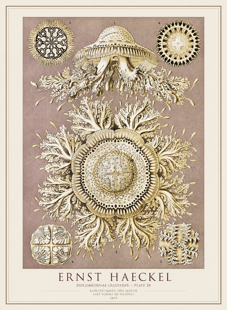 Ernst Haeckel Discomedusae No4 - Póster