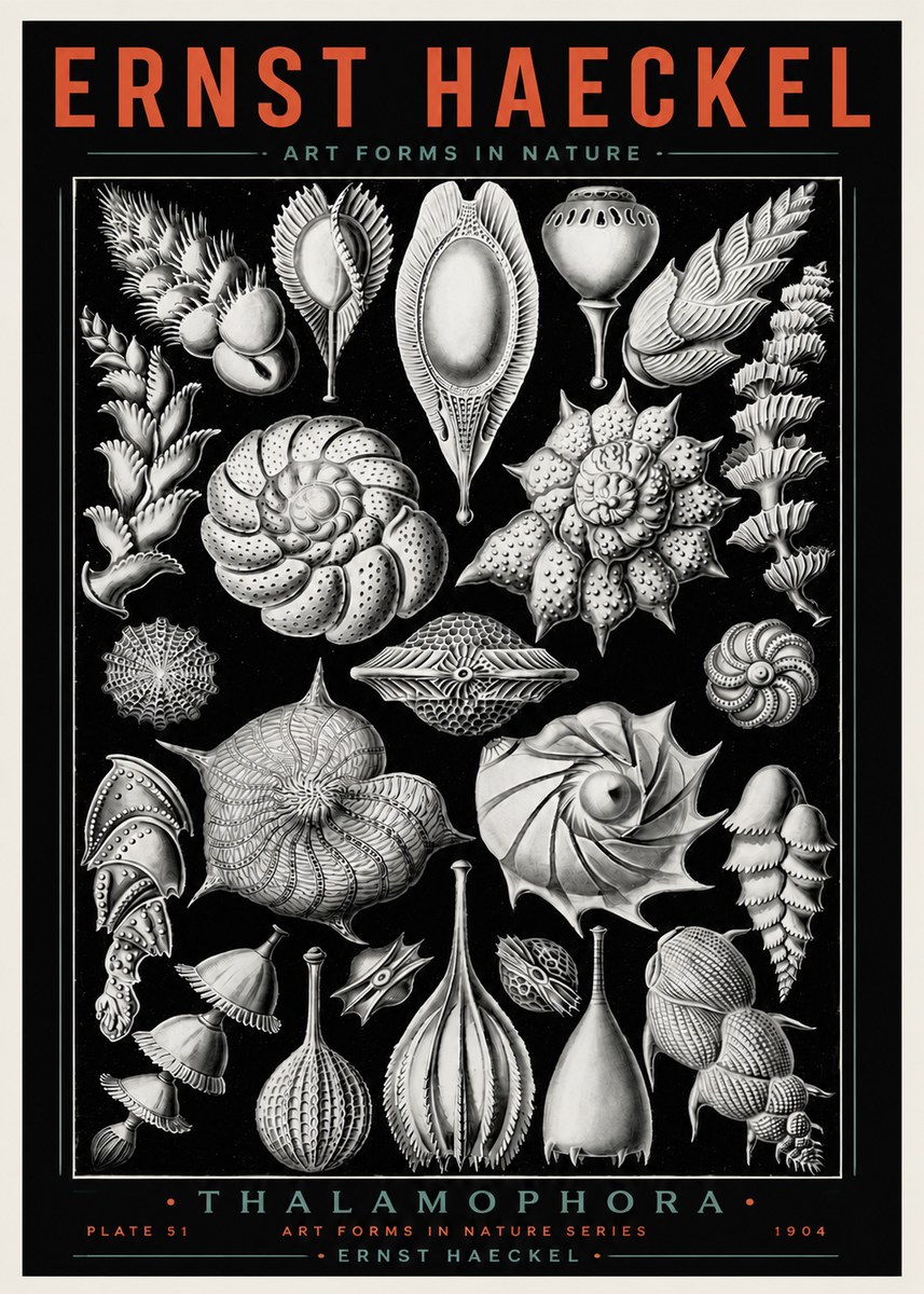 Ernst Haeckel Thalamophora No4 - Póster
