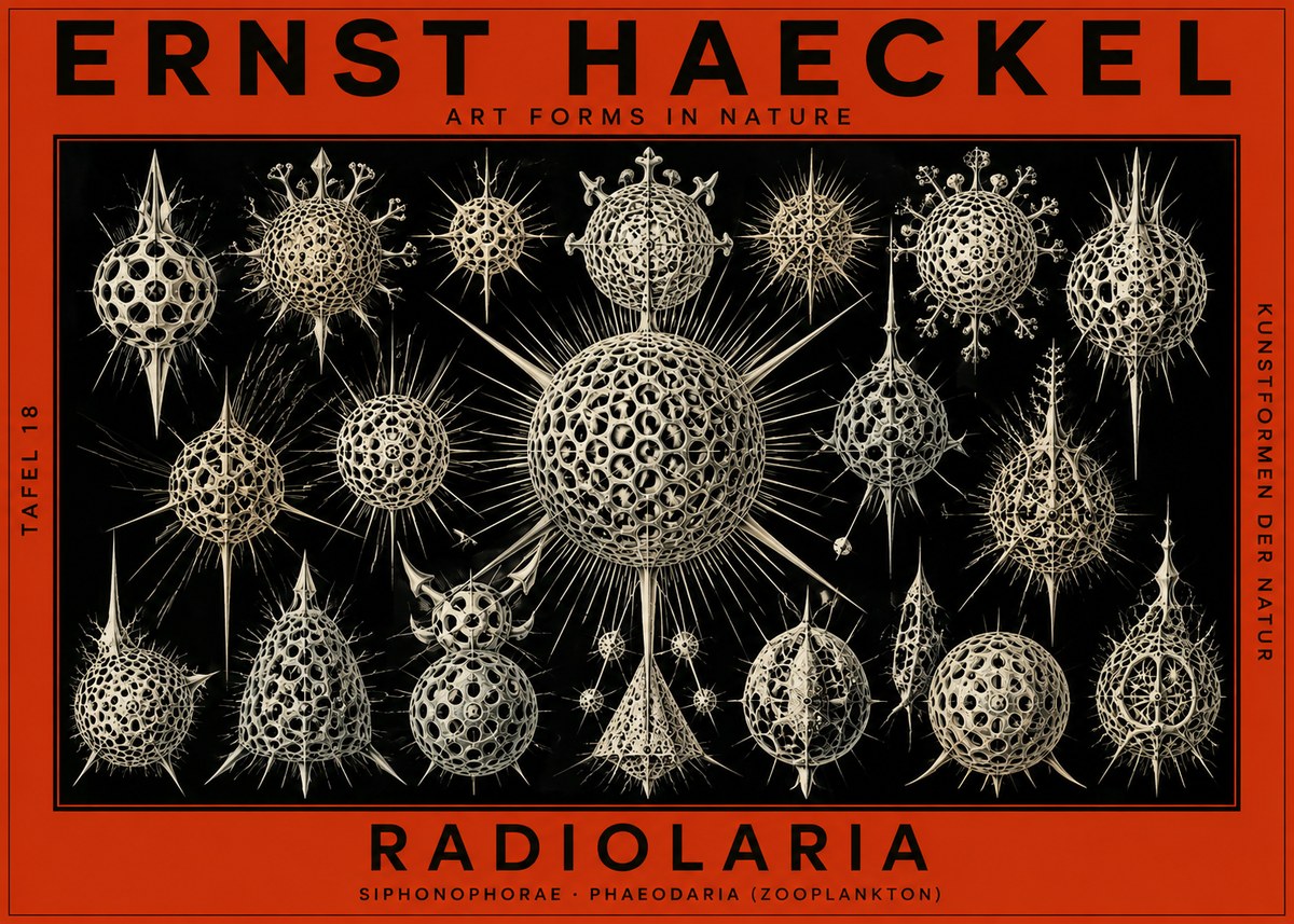 Ernst Haeckel Radiolaria No2 - Póster