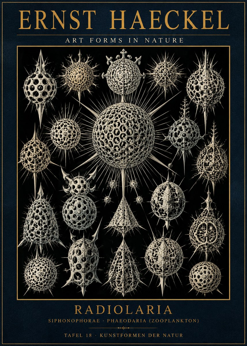 Ernst Haeckel Radiolaria No3 - Póster