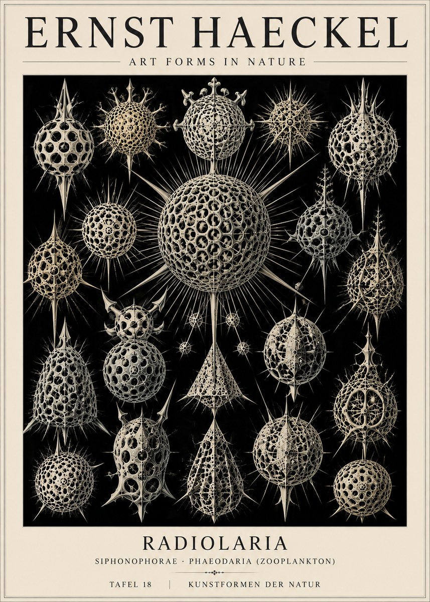Ernst Haeckel Radiolaria No4 - Póster