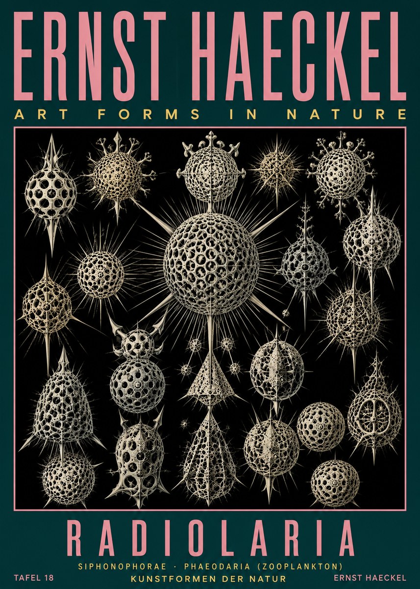 Ernst Haeckel Radiolaria No5 - Póster