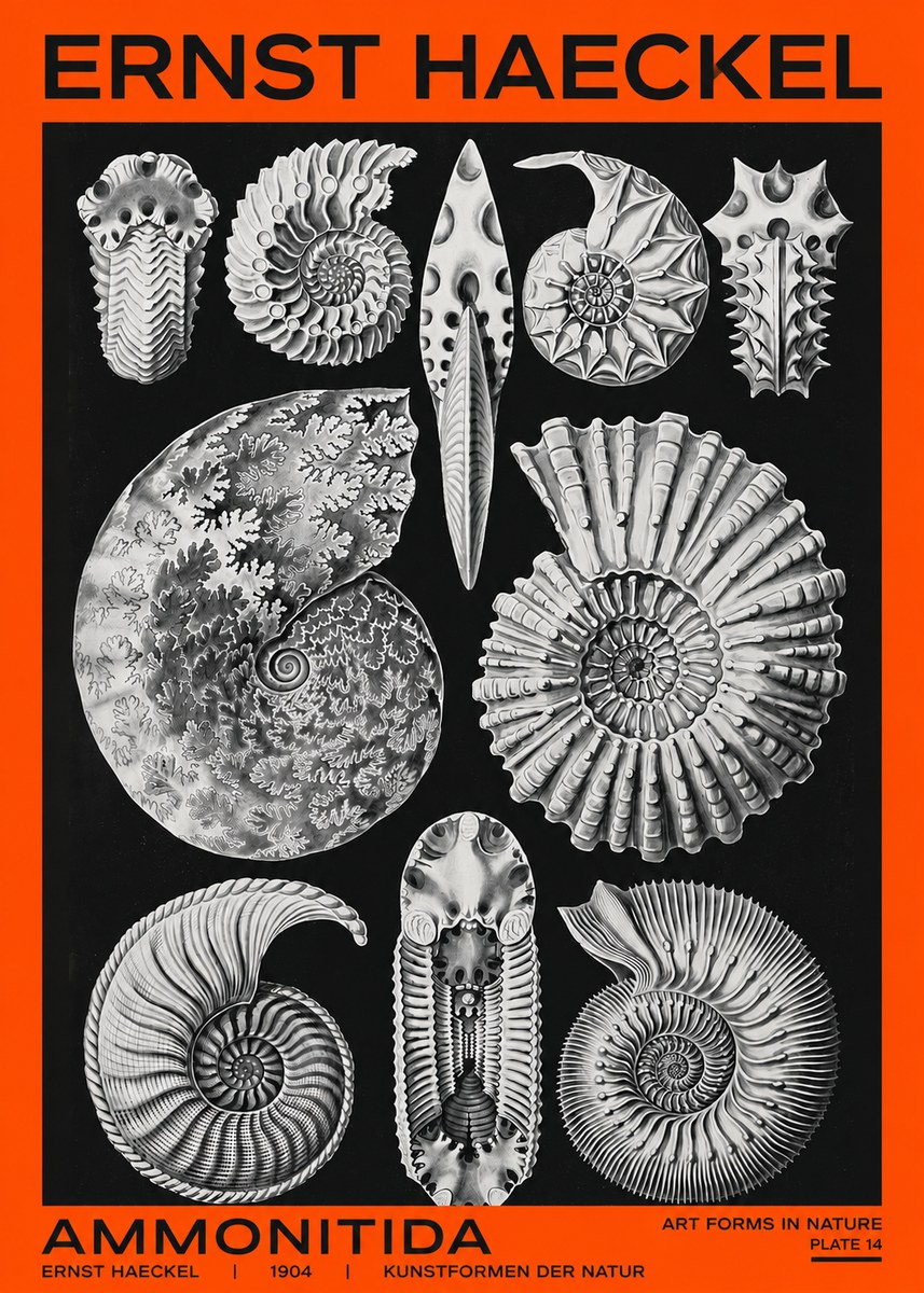 Ernst Haeckel Ammonitida - Ammonites No2 - Póster