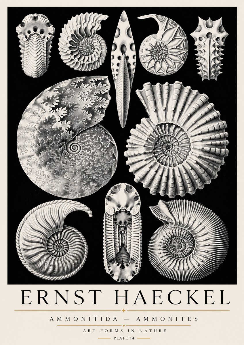 Ernst Haeckel Ammonitida - Ammonites No3 - Póster