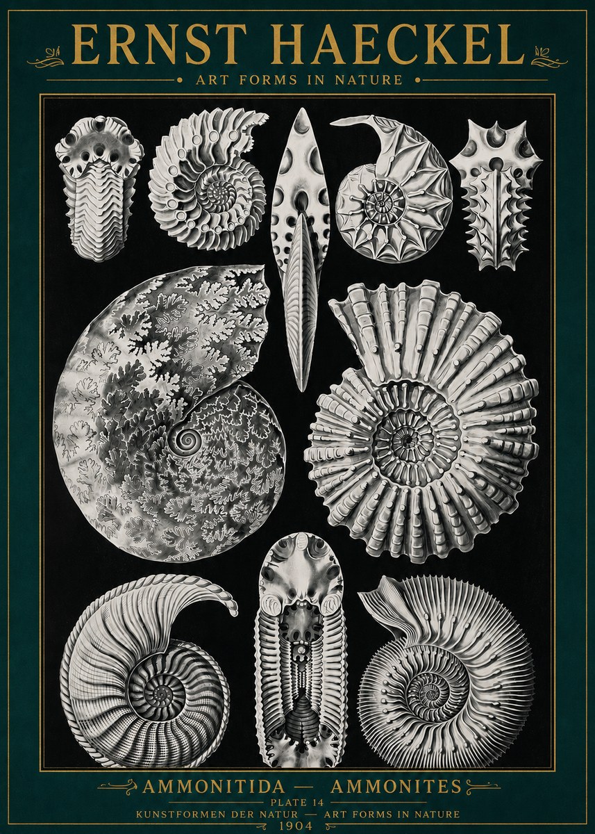 Ernst Haeckel Ammonitida - Ammonites No4 - Póster
