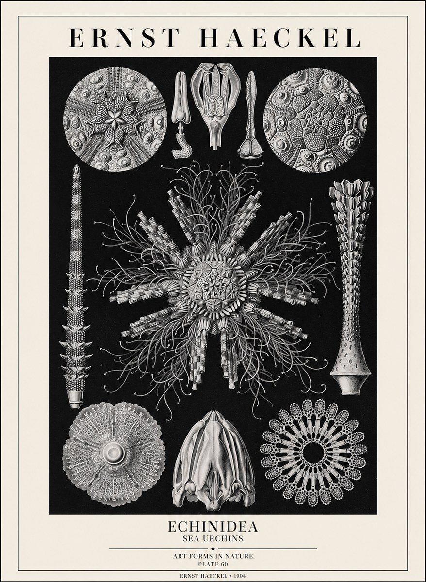 Ernst Haeckel Echinidea Sea Urchins No1 - Póster