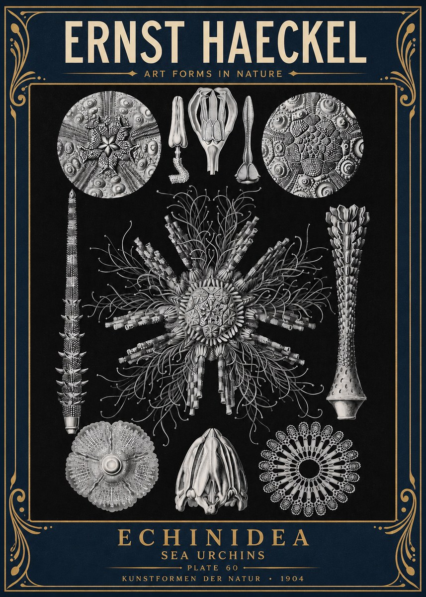 Ernst Haeckel Echinidea Sea Urchins No4 - Póster