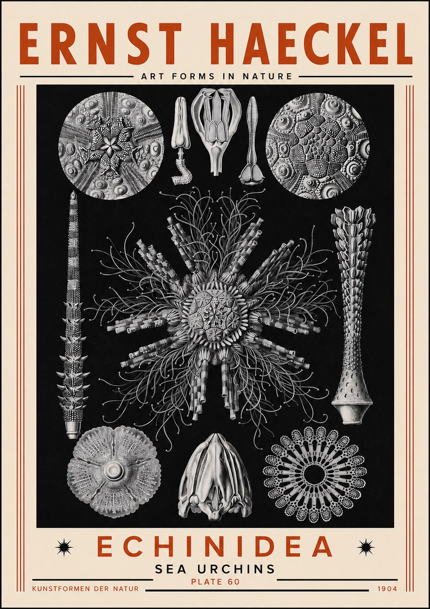 Ernst Haeckel Echinidea Sea Urchins No5 - Póster