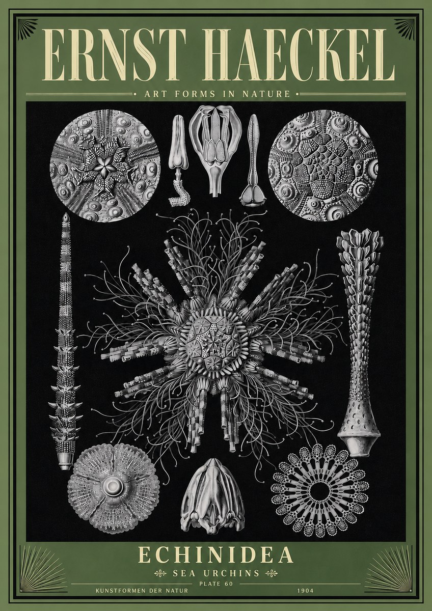Ernst Haeckel Echinidea Sea Urchins No6 - Póster