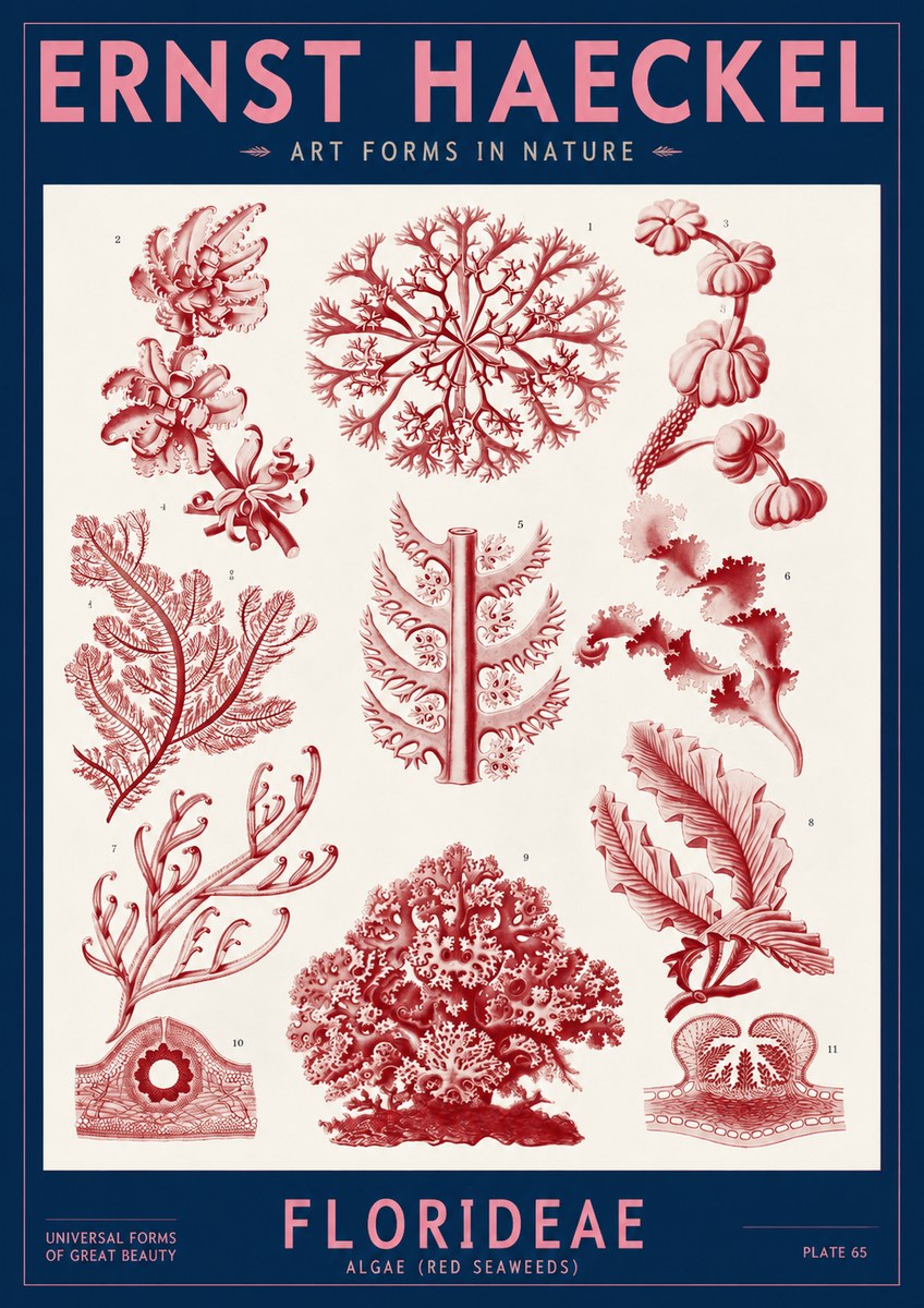 Ernst Haeckel Florideae (Red Seaweeds) No2 - Póster