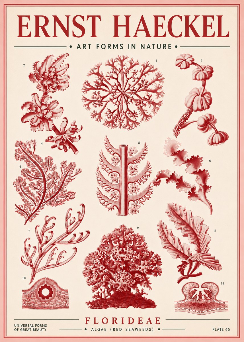 Ernst Haeckel Florideae (Red Seaweeds) No4 - Póster