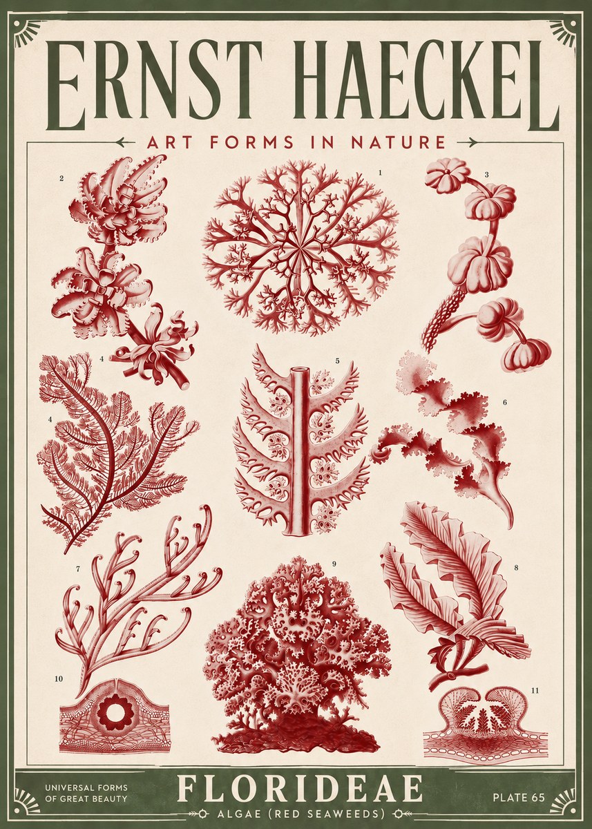 Ernst Haeckel Florideae (Red Seaweeds) No6 - Póster