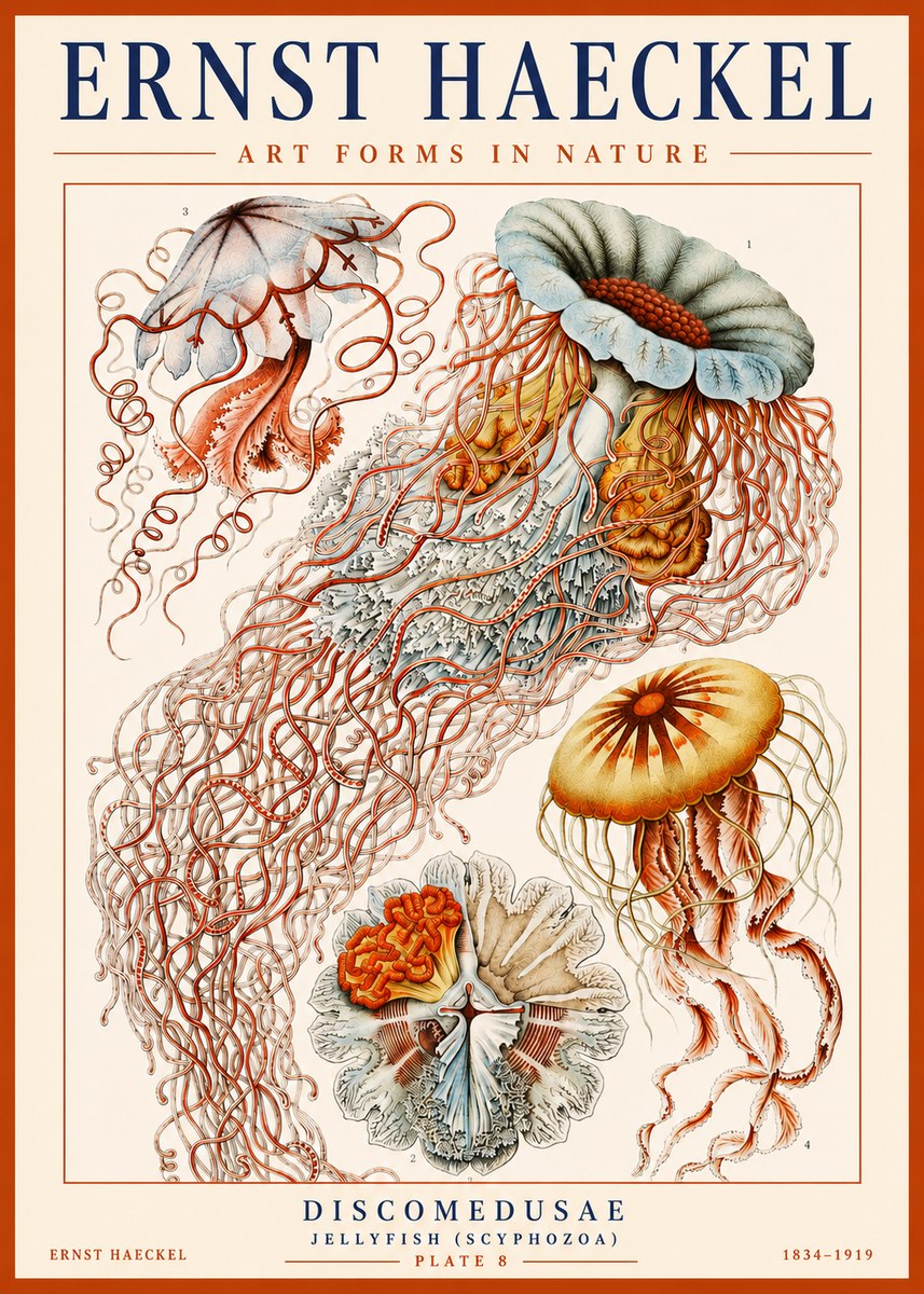 Ernst Haeckel Discomedusae — Jellyfish No3 - Póster
