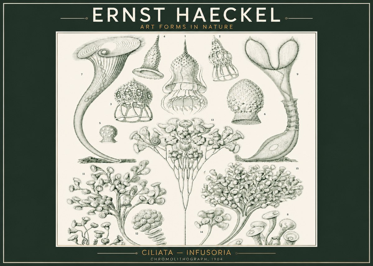 Ernst Haeckel Ciliata - Infusoria - Plate 3 No2 - Póster