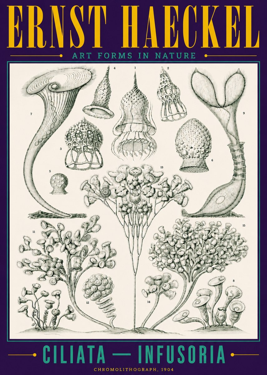 Ernst Haeckel Ciliata - Infusoria - Plate 3 No4 - Póster