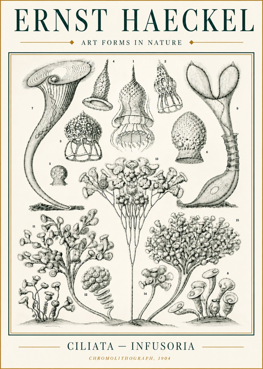 Ernst Haeckel Ciliata - Infusoria - Plate 3 No6 - Póster