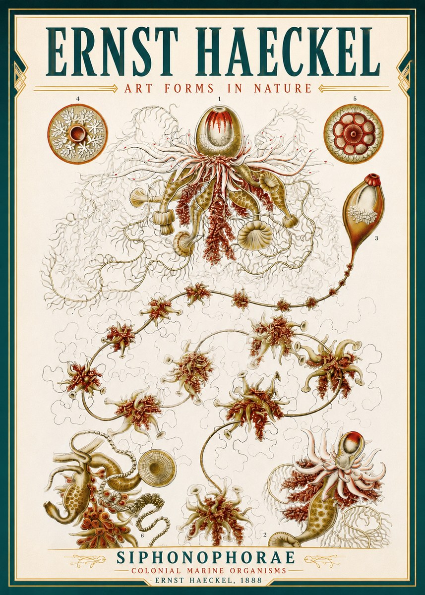 Ernst Haeckel Siphonophorae No4 - Póster