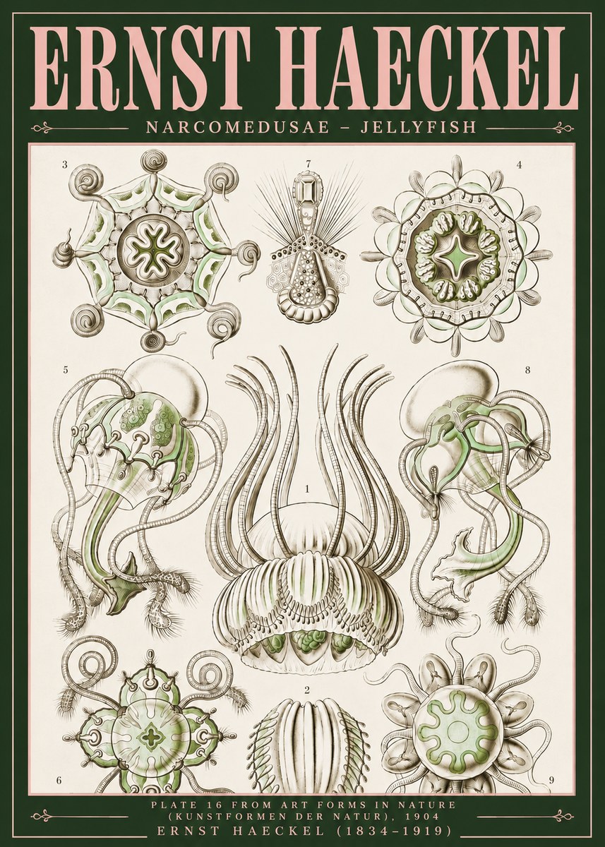 Ernst Haeckel Narcomedusae - Jellyfish No5 - Póster