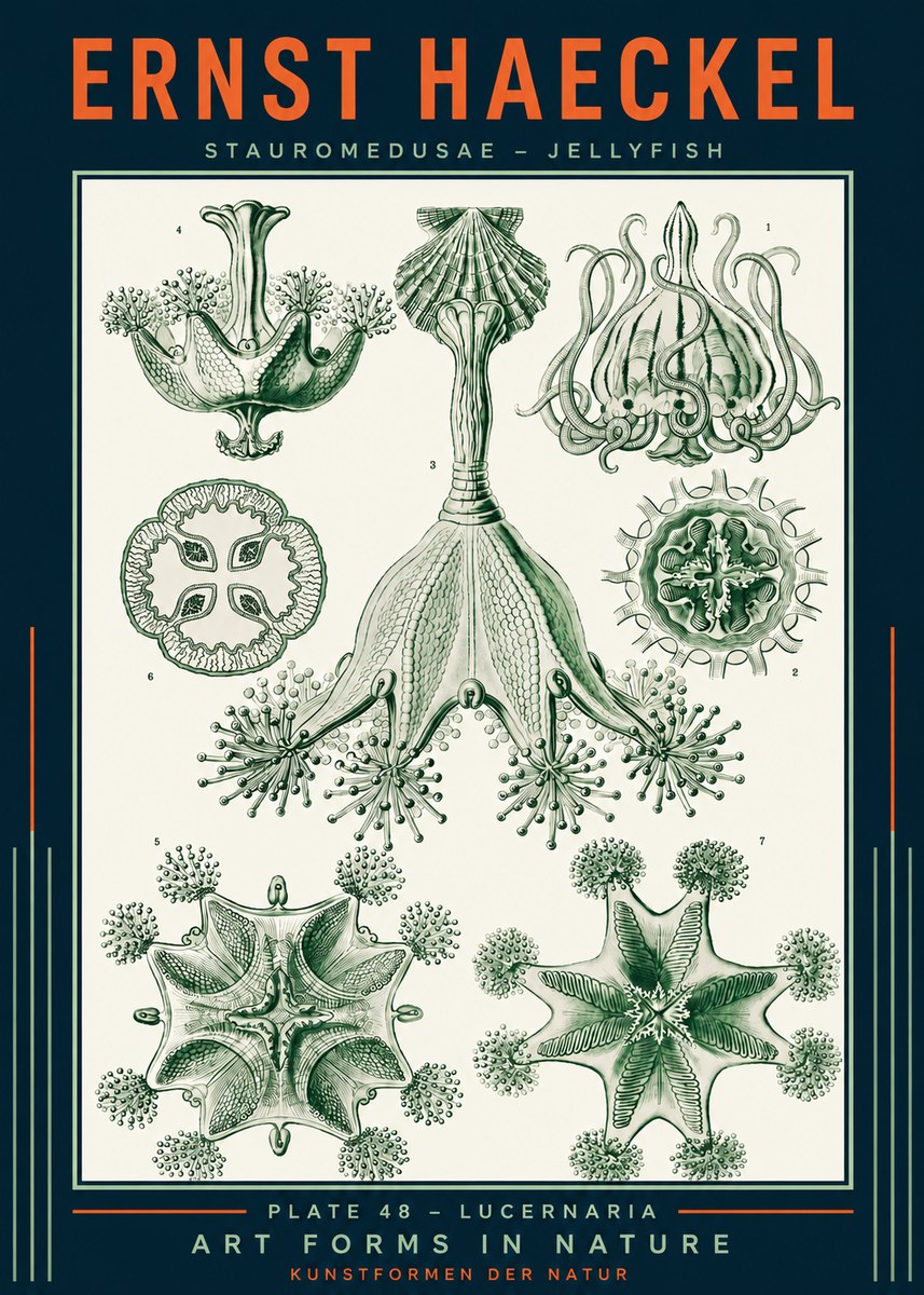 Ernst Haeckel Stauromedusae – Jellyfish No2 - Póster