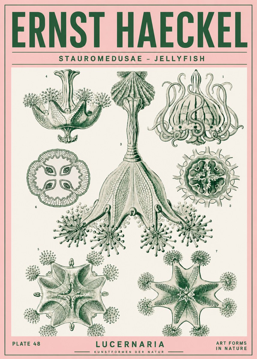 Ernst Haeckel Stauromedusae – Jellyfish No4 - Póster