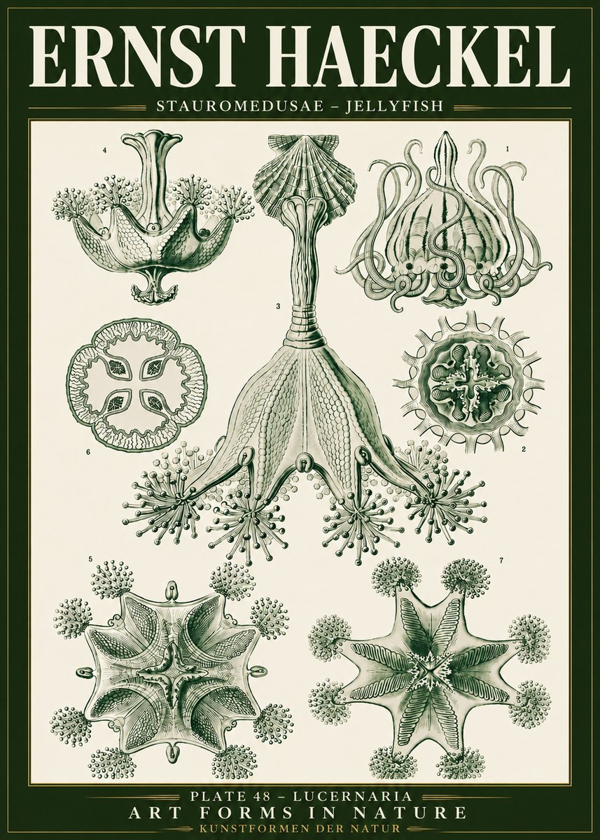 Ernst Haeckel Stauromedusae – Jellyfish No5 - Póster