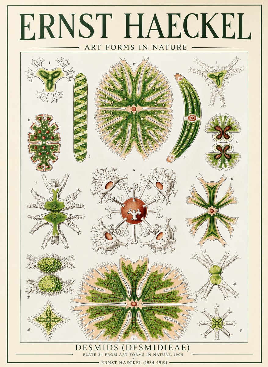Ernst Haeckel Desmids (Desmidieae) No1 - Póster