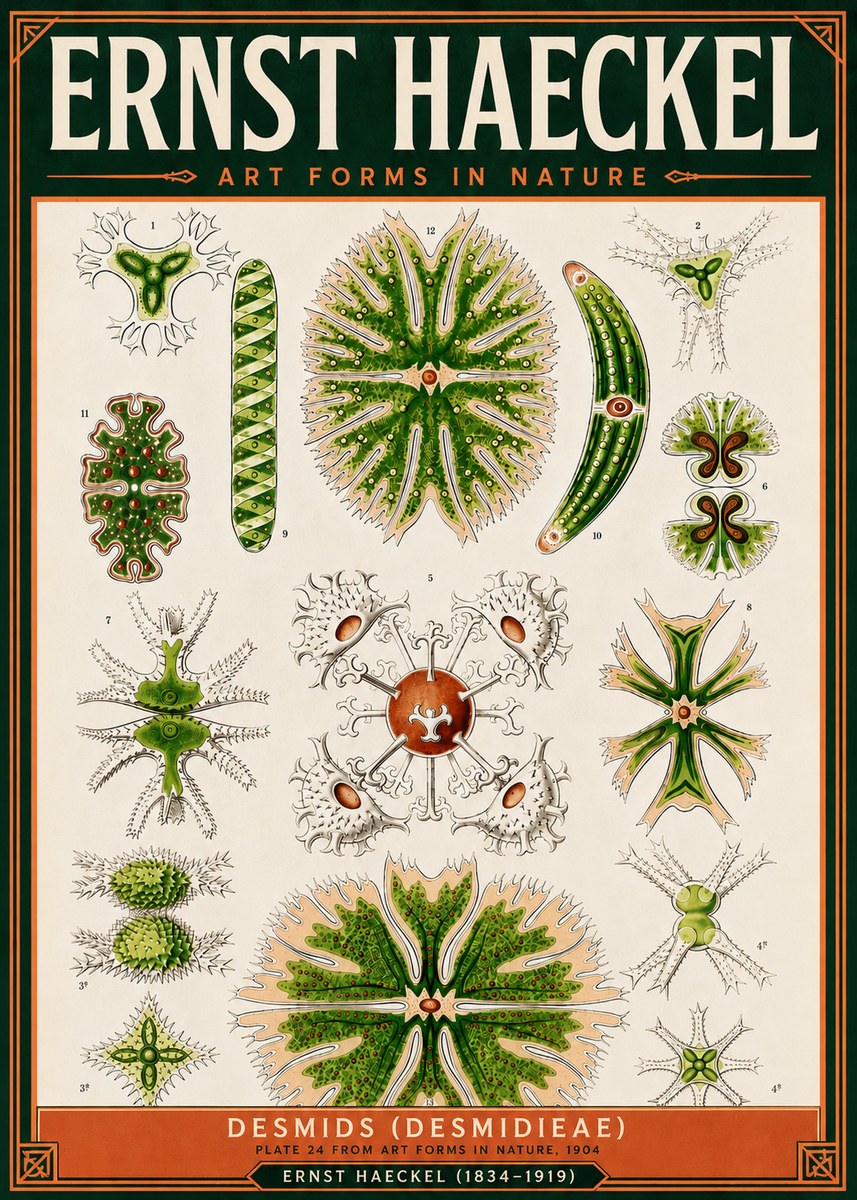 Ernst Haeckel Desmids (Desmidieae) No5 - Póster