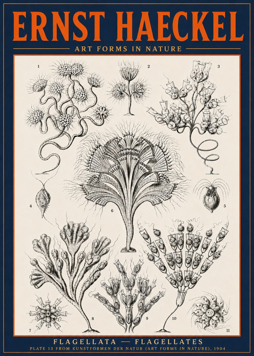 Ernst Haeckel Flagellata - Flagellates No6 - Póster