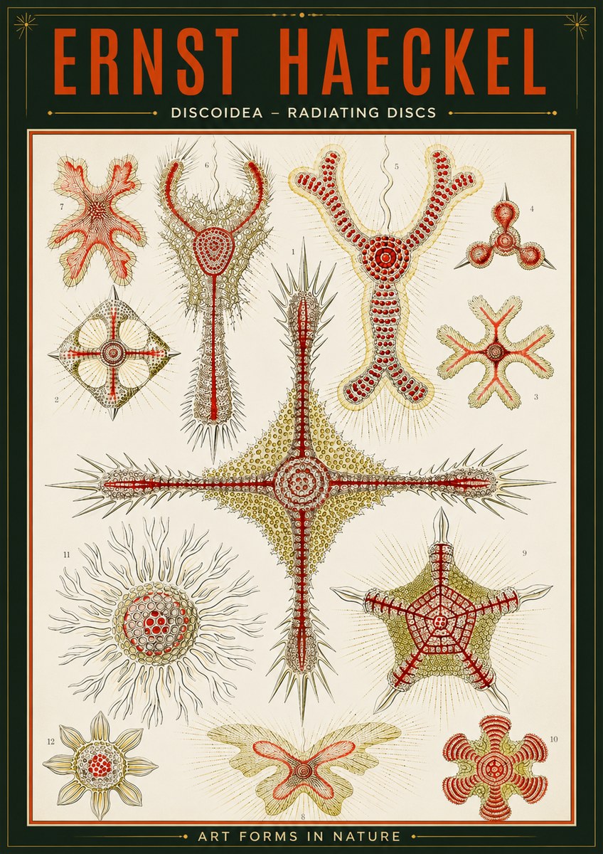 Ernst Haeckel Discoidea – Radiating Discs No2 - Póster