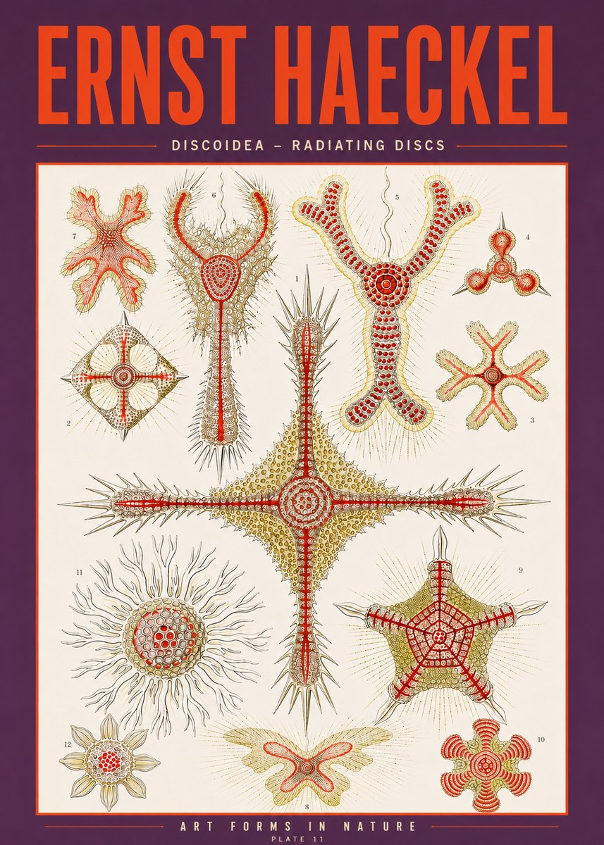 Ernst Haeckel Discoidea – Radiating Discs No3 - Póster