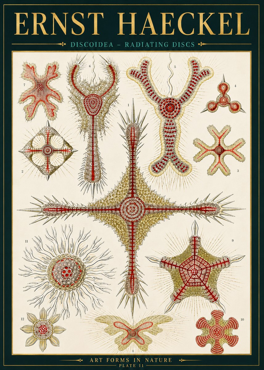 Ernst Haeckel Discoidea – Radiating Discs No4 - Póster