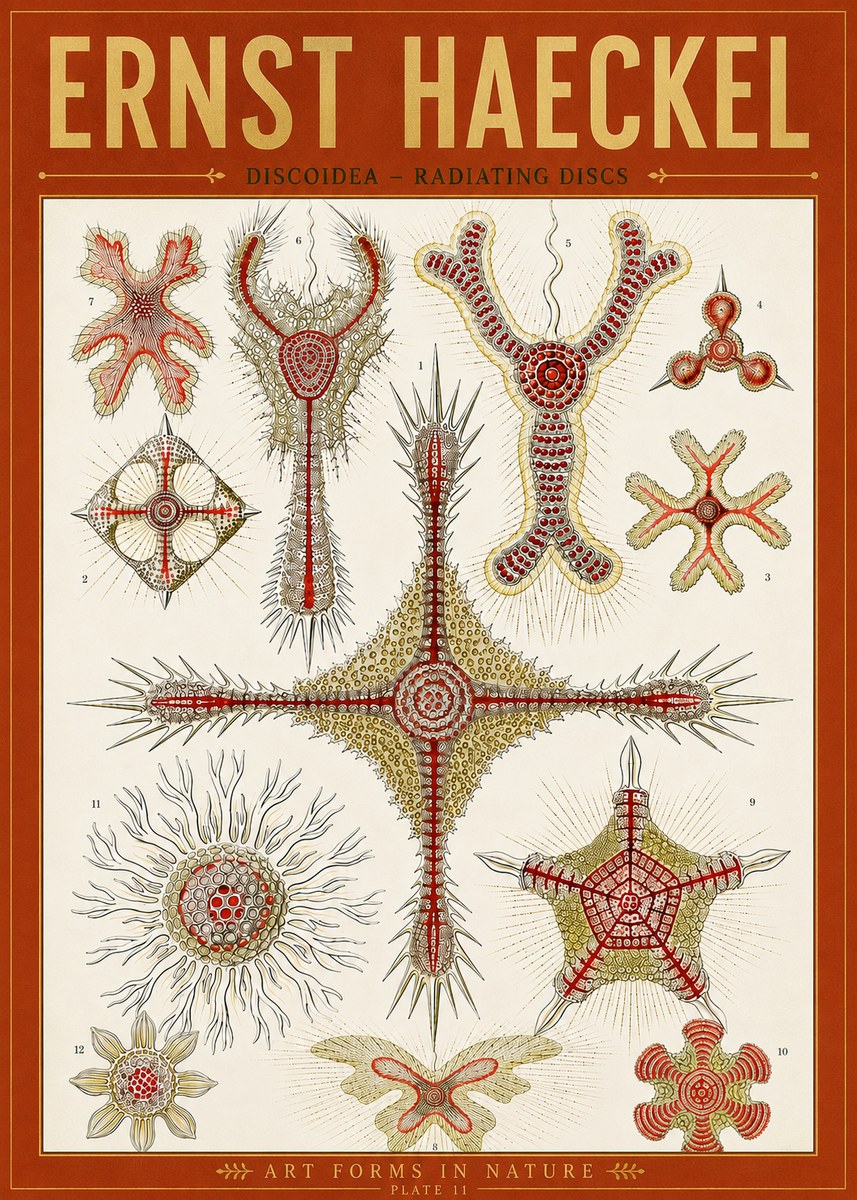 Ernst Haeckel Discoidea – Radiating Discs No5 - Póster