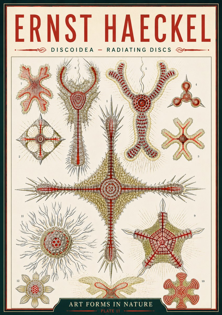 Ernst Haeckel Discoidea – Radiating Discs No6 - Póster