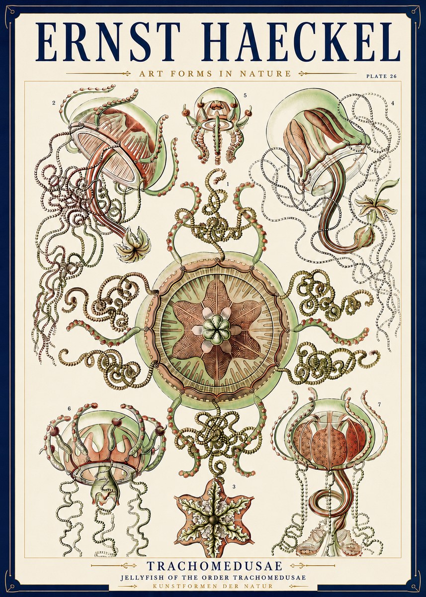 Ernst Haeckel Trachomedusae No3 - Póster