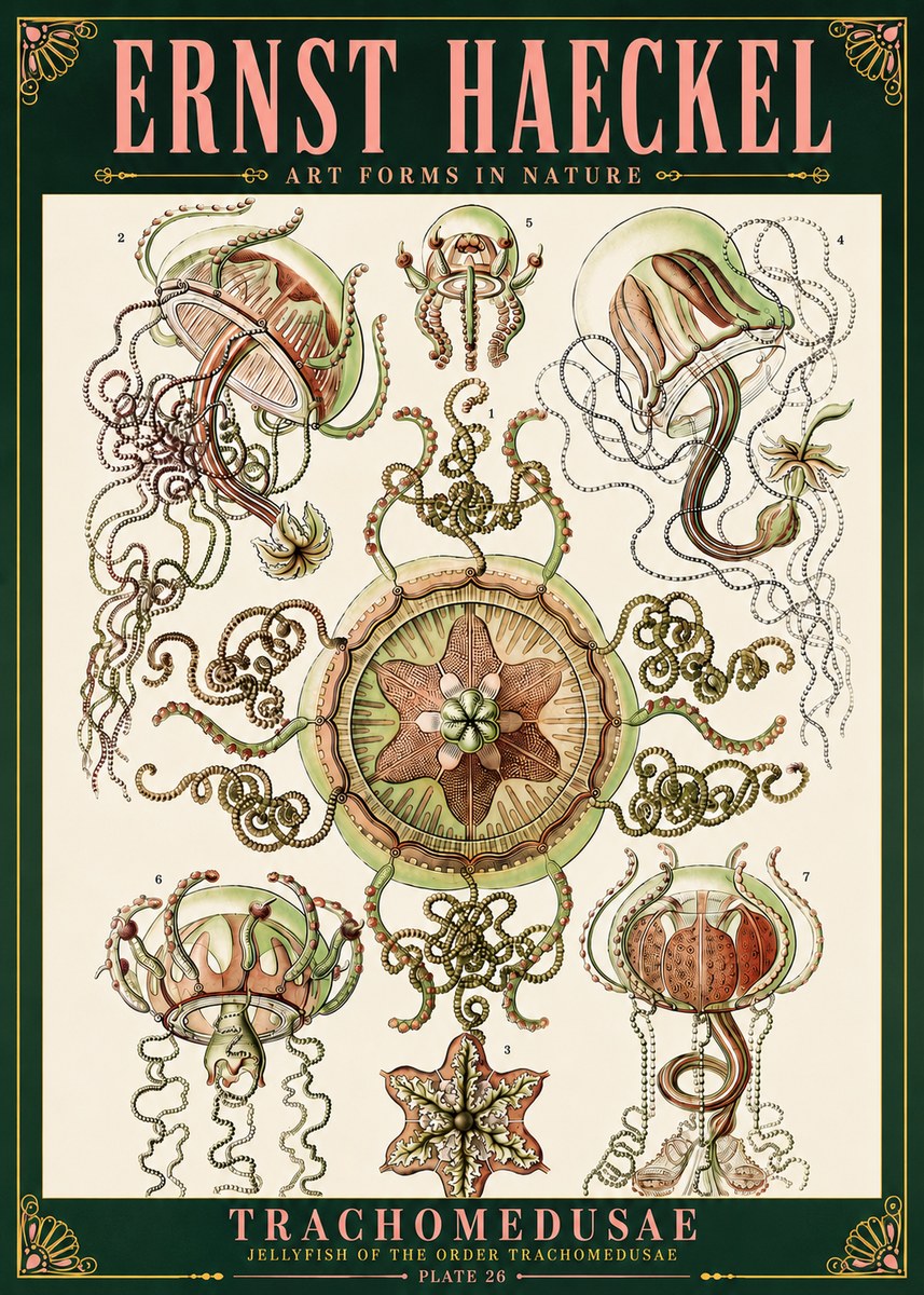 Ernst Haeckel Trachomedusae No6 - Póster