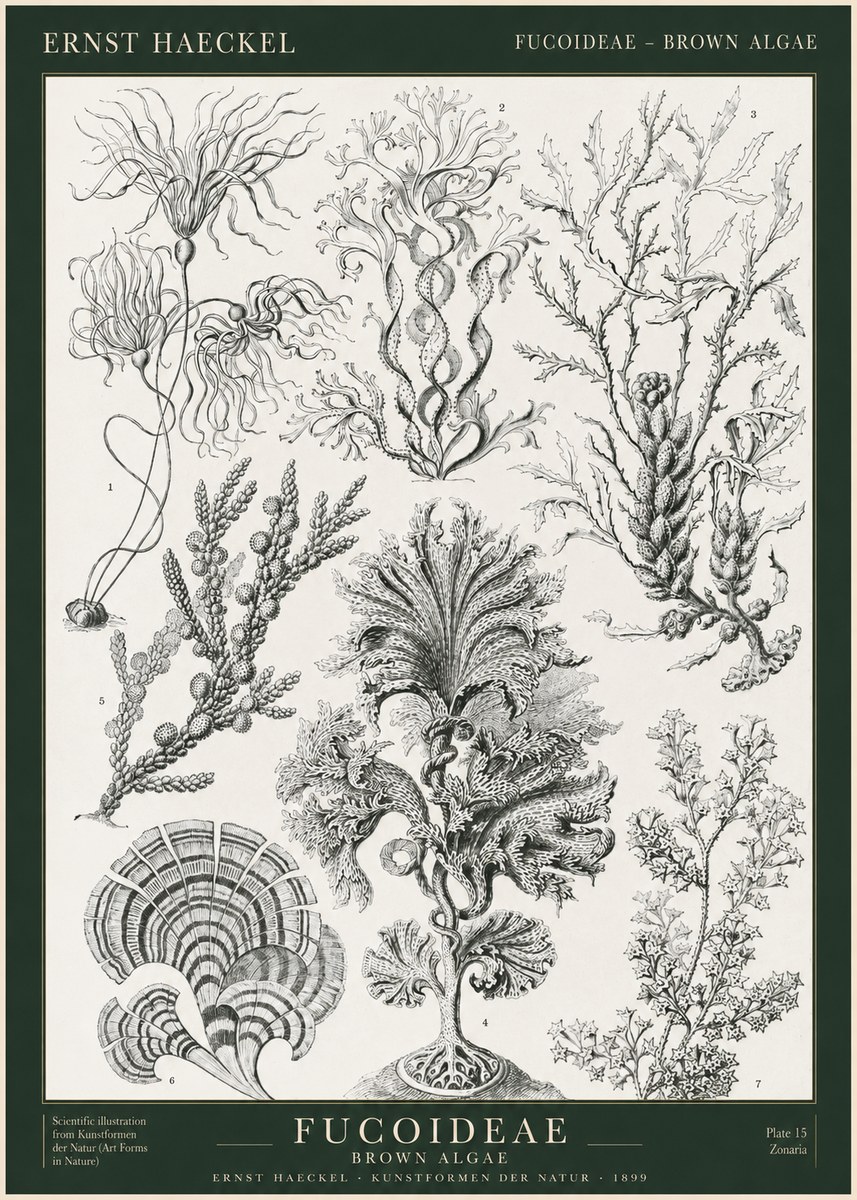 Ernst Haeckel Fucoideae - Brown Algae No1 - Póster