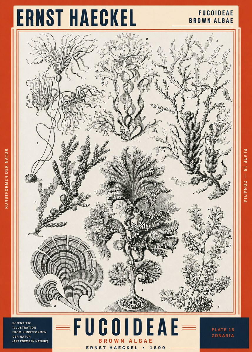 Ernst Haeckel Fucoideae - Brown Algae No2 - Póster