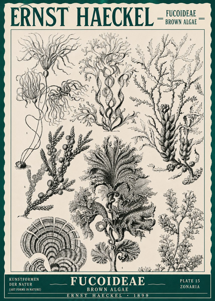 Ernst Haeckel Fucoideae - Brown Algae No3 - Póster