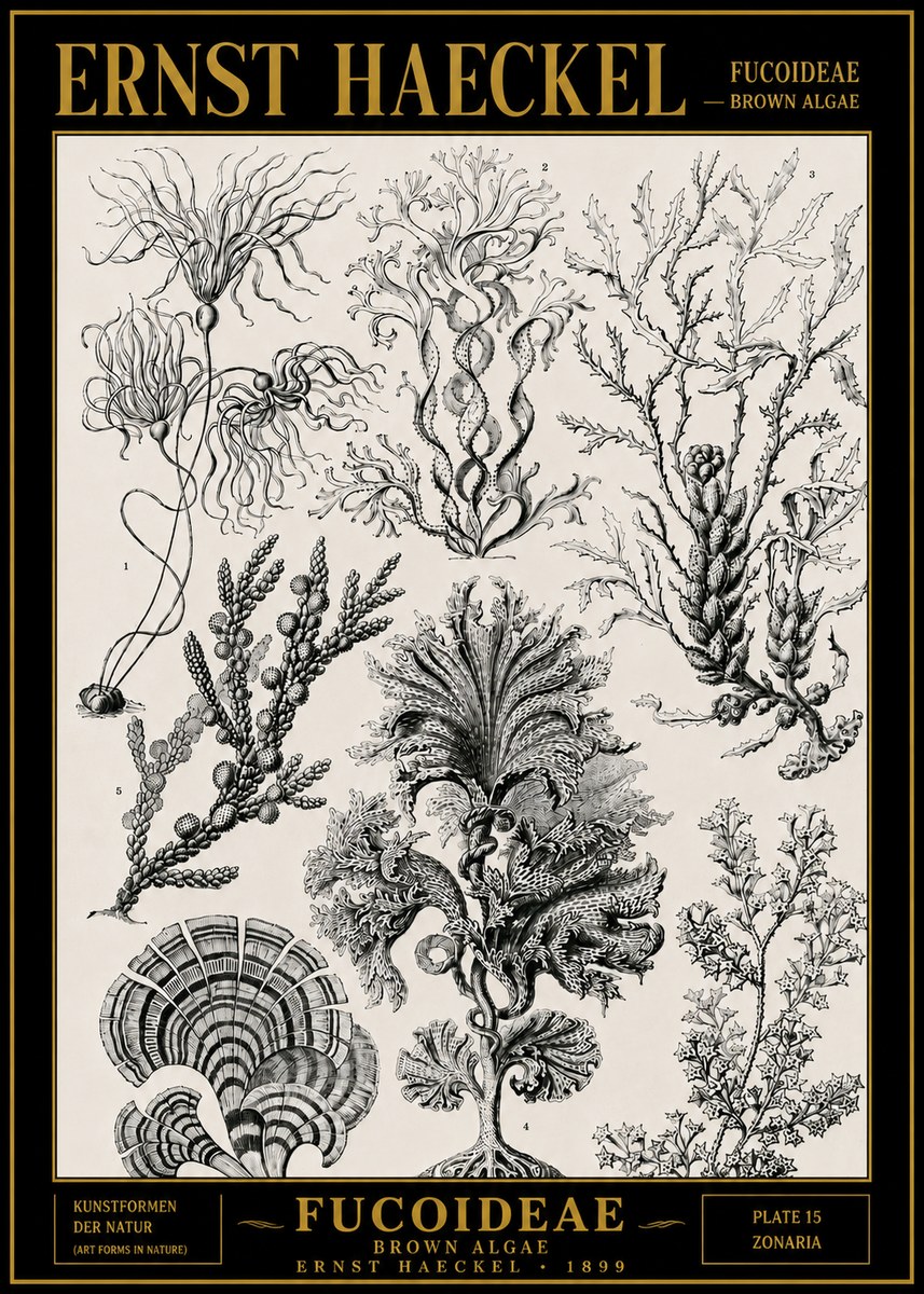 Ernst Haeckel Fucoideae - Brown Algae No4 - Póster