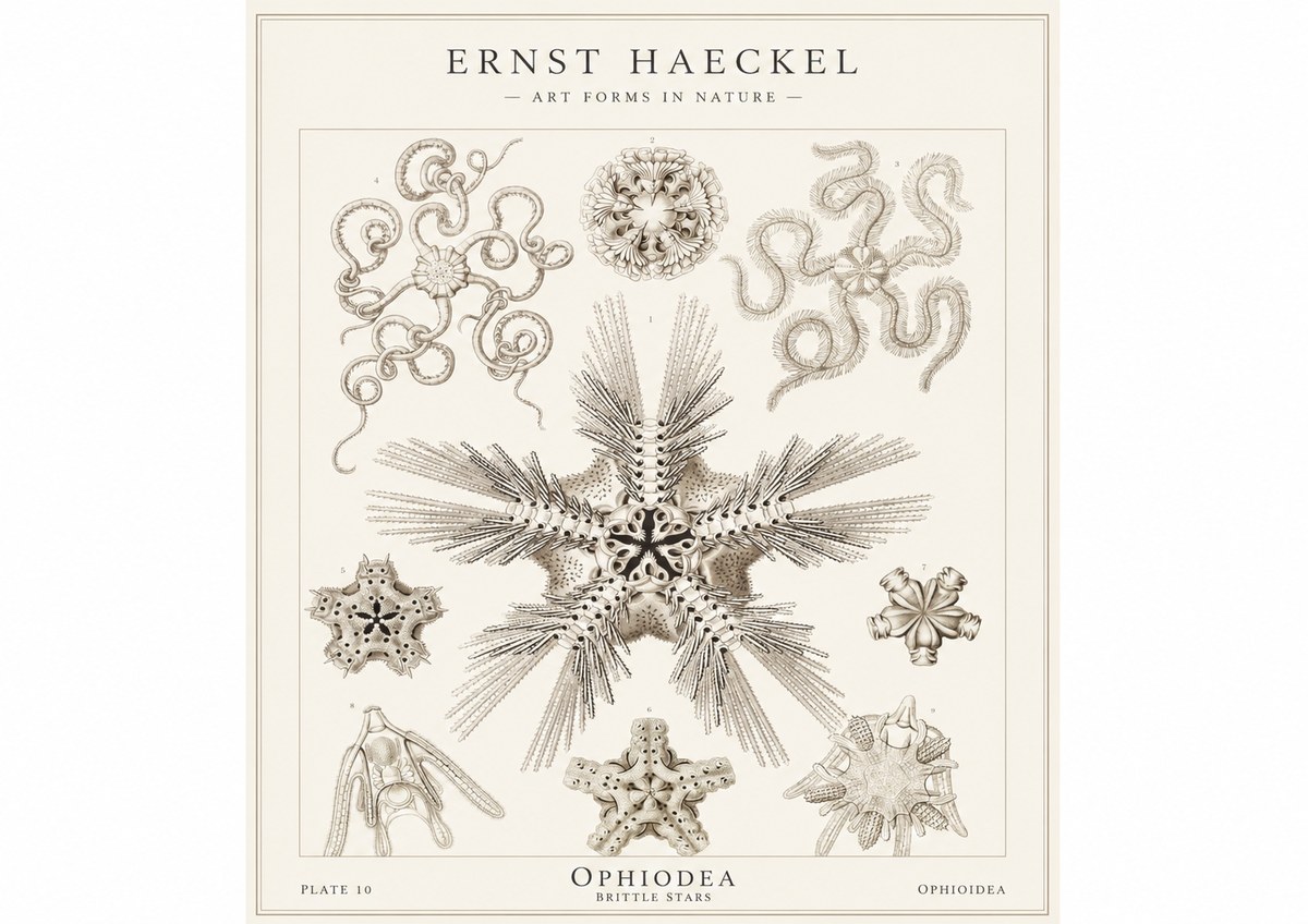 Ernst Haeckel Ophiodea - Brittle Stars I No1 - Póster